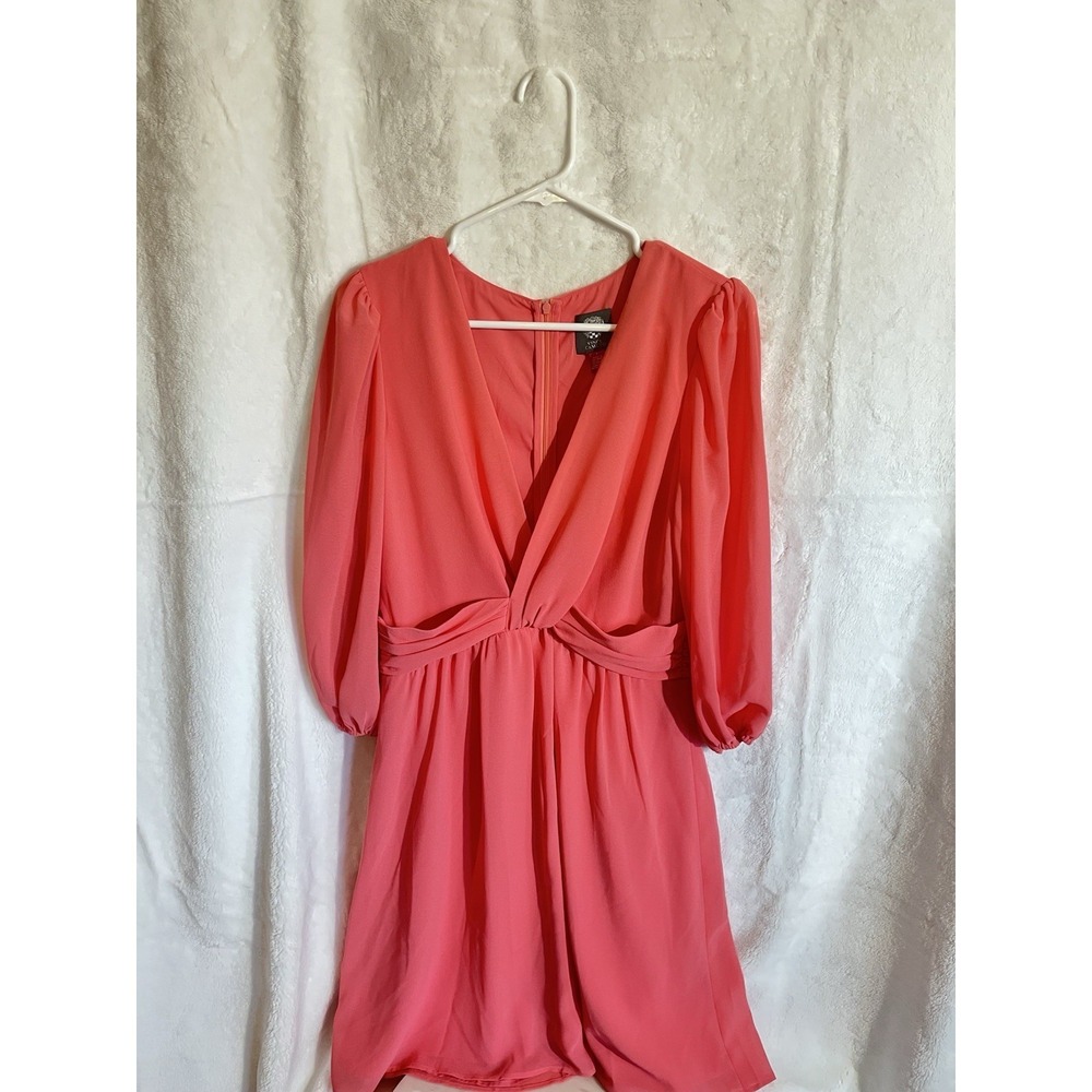Pink Vince Camuto Womens A-Line Dress with V-neck Size 8 - Picture 5 of 7